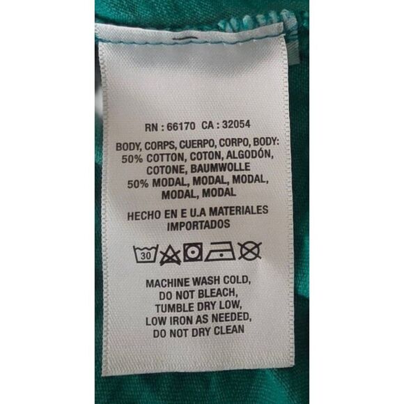 T LA Short Sleeved Open Back Long Swing Top Womens Size XL Teal Blue - Picture 9 of 11